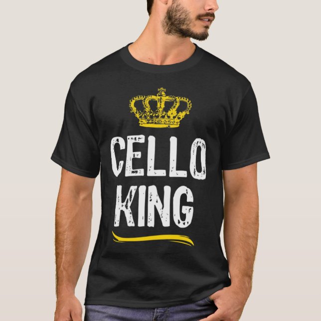 Camiseta Cello King Men Boys Player  Cool Cellist (Anverso)