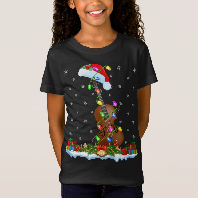 Camiseta Cello Music Lover coincidiendo con Santa Hat Cello (Anverso)