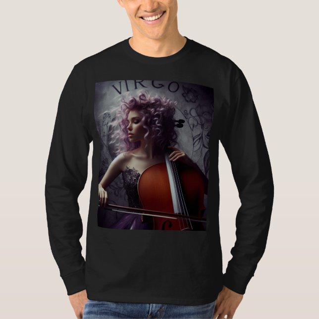 Camiseta Cello, músico de Virgo Zodiac (Anverso)
