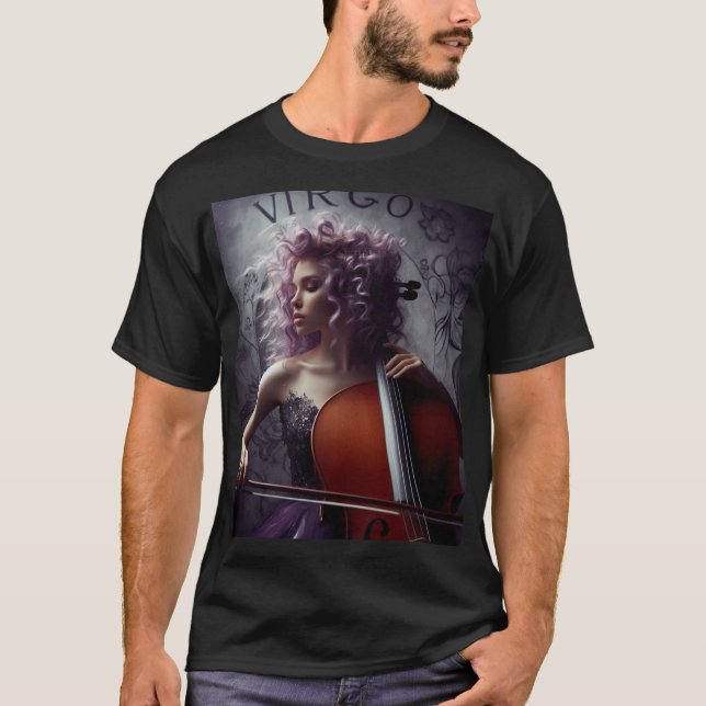 Camiseta Cello, músico de Virgo Zodiac (Anverso)