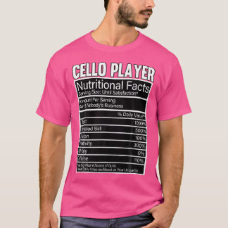 Camiseta Cello Player Cellist Hechos Nutritivos Clásicos O