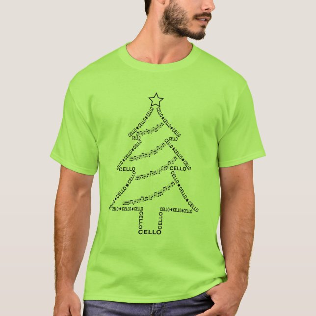 Camiseta Cello Text Christmas Tree (Anverso)