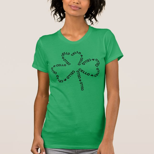 Camiseta Cello Text Shamrock (Anverso)