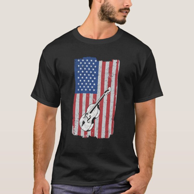 Camiseta Cello USA Flag Cello Player Cellist (Anverso)
