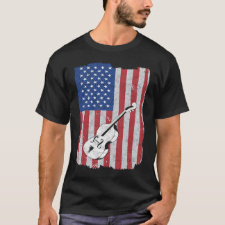Camiseta Cello USA Flag Cello Player Cellist