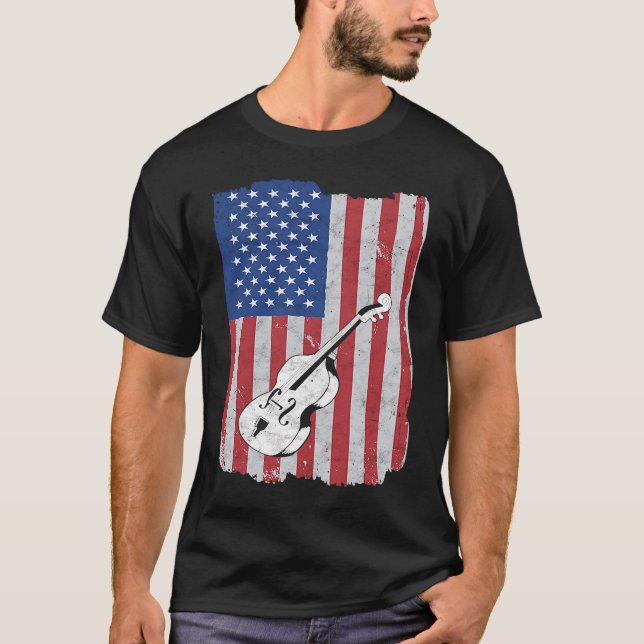 Camiseta Cello USA Flag Cello Player Cellist (Anverso)