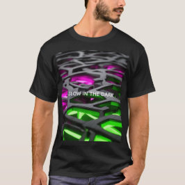 Camiseta Celosa Verde Rosa Futurista Rejilla 3D