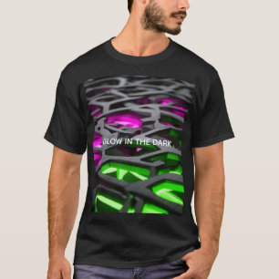 Camiseta Celosa Verde Rosa Futurista Rejilla 3D