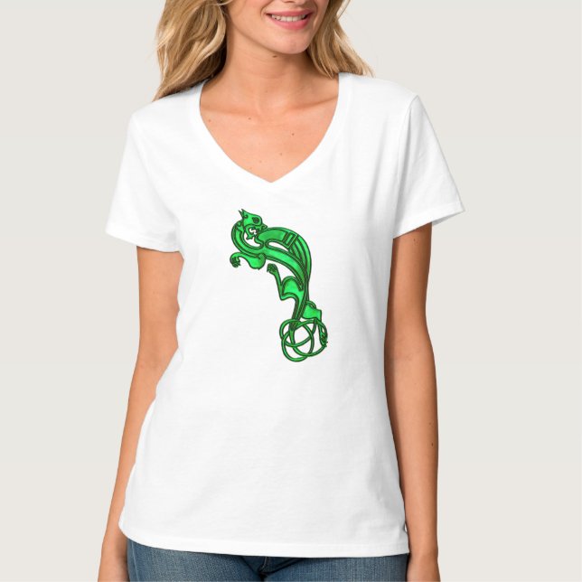 Camiseta Celta de Perro Metálico Verde (Anverso)