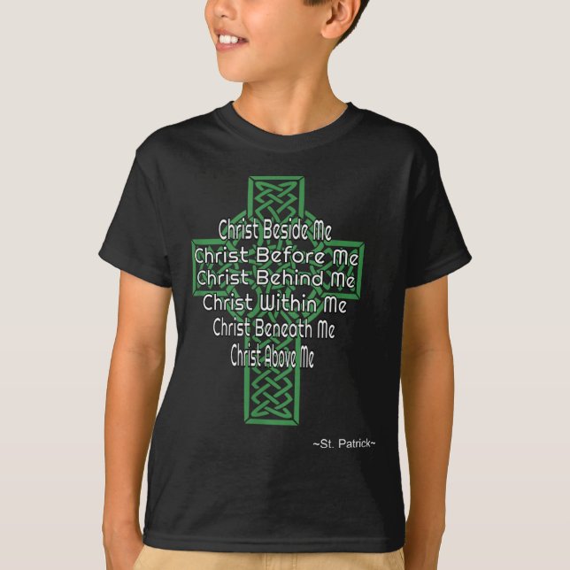 Camiseta Celtic Cross Shirt St Patrick's Prayer Christian  (Anverso)