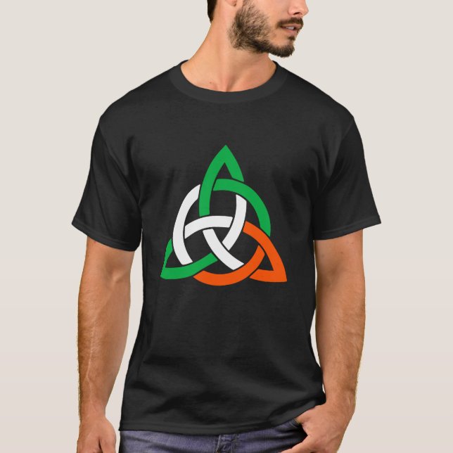 Camiseta Celtic Cross Trinity Knot Triquetra Irish Flag Poc (Anverso)