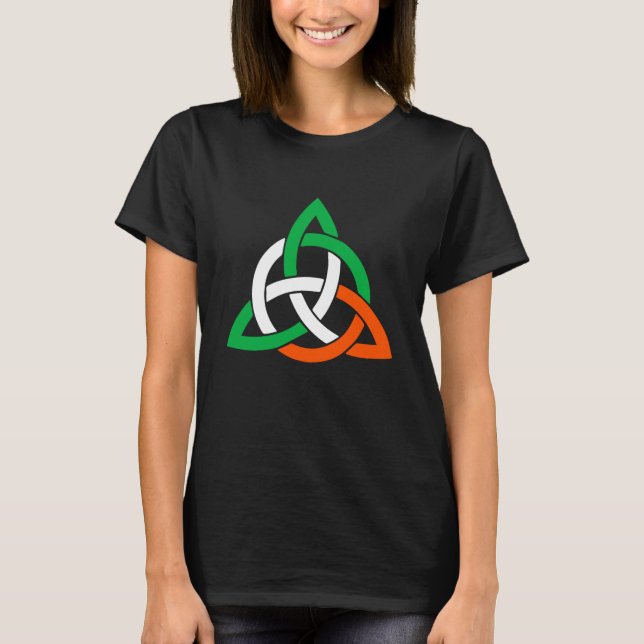 Camiseta Celtic Cross Trinity Knot Triquetra Irish Flag Poc (Anverso)
