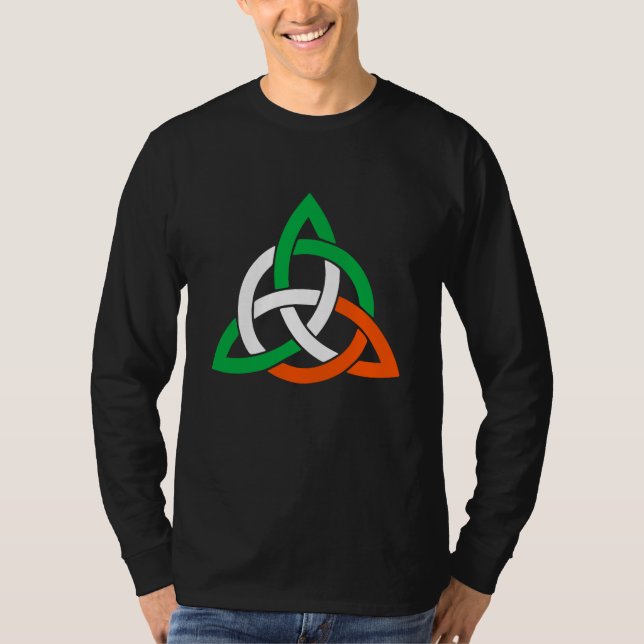 Camiseta Celtic Cross Trinity Knot Triquetra Irish Flag Poc (Anverso)