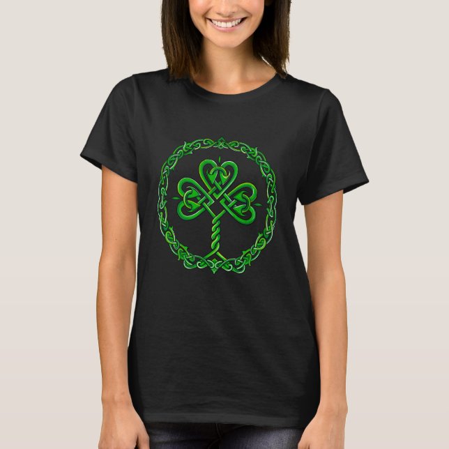 Camiseta Celtic Knot Irish Shamrock 3 Leaf C St Pats Day (Anverso)