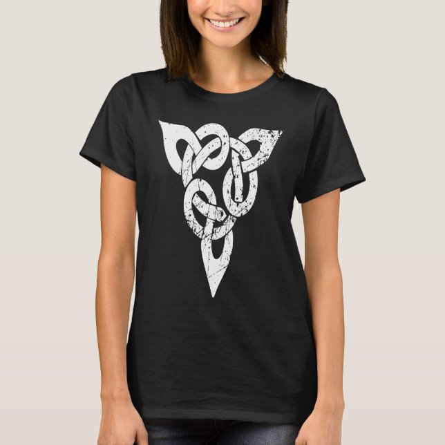 Camiseta Celtic Knot Mythology Valhalla Odin Viking distres (Anverso)