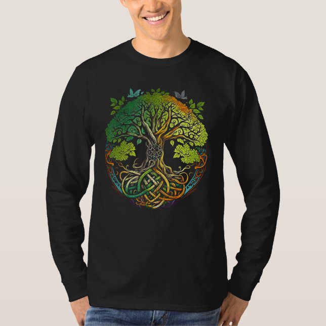 Camiseta Celtic knot tree life or Gaelic knotwork Oak of li (Anverso)