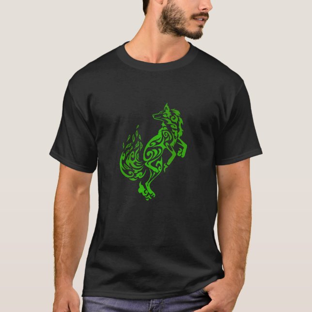 Camiseta Celtic Wolf of Leaves (Anverso)