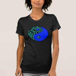 Camiseta céltica de yang del yin (trullo y azul)