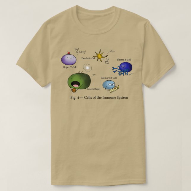 Camiseta Células del sistema inmunitario  (Diseño del anverso)