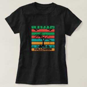 Camiseta Cementerio de bandas multicolor con murciélagos y 