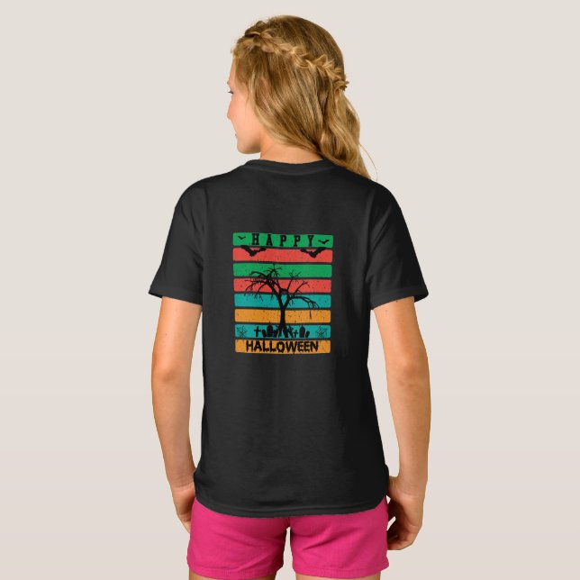 Camiseta Cementerio de bandas multicolor con murciélagos y  (Reverso completo)