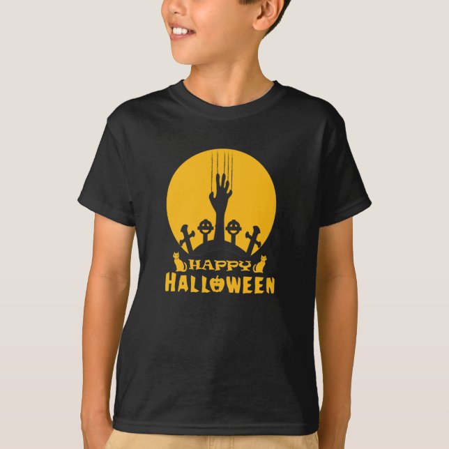 Camiseta Cementerio de Halloween de Skeleton (Anverso)