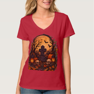 Camiseta Cementerio embrujado iluminado por la luna, gótico
