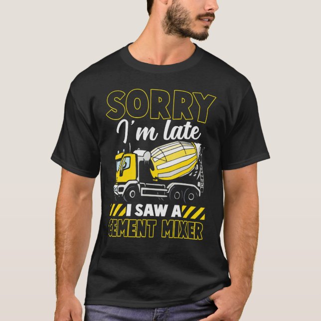 Camiseta Cemento mezclador de hormigón divertido de trabajo (Anverso)