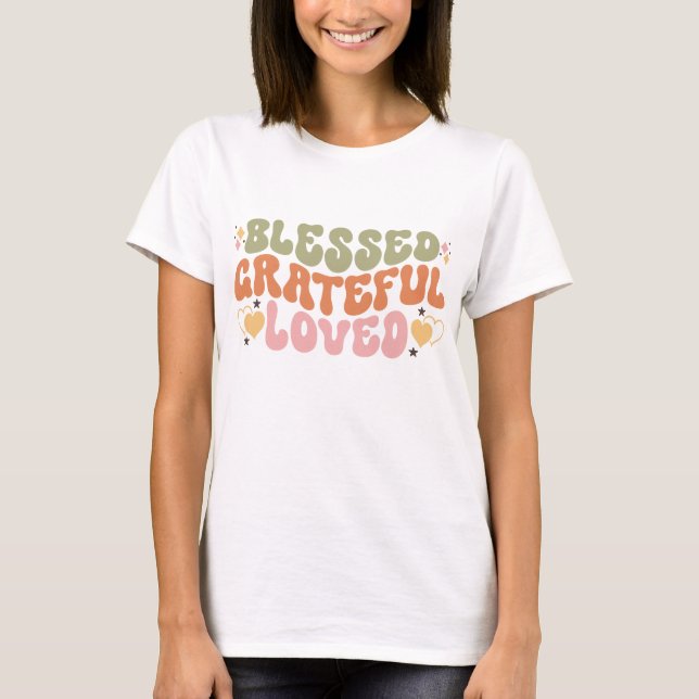 Camiseta Cena de Acción de Gracias Bendecida Camiseta-T (Anverso)