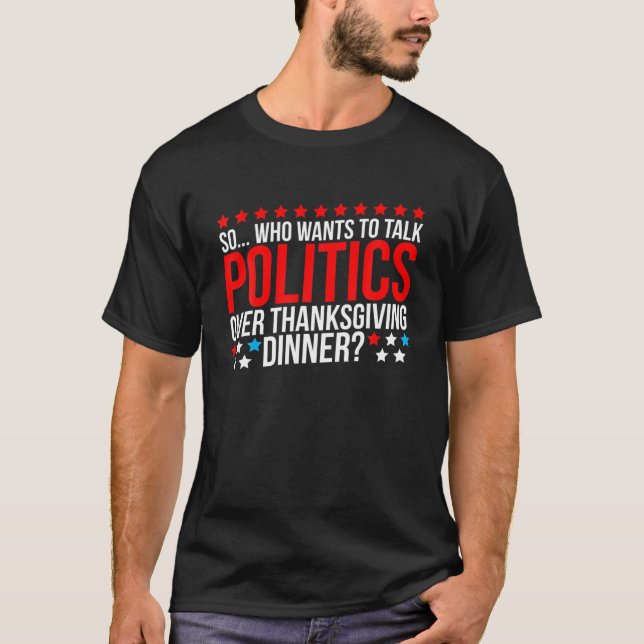 Camiseta Cena de Acción de Gracias Fiesta de familia políti (Anverso)