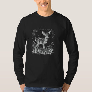 Camiseta Cena de bebé al amanecer, feliz etiqueta de flores