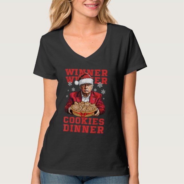 Camiseta Cena de ganadores de cookies de Navidades de Trump (Anverso)