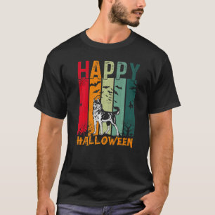 Camiseta Cena de Halloween al estilo retro de perro Husky S