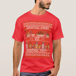 Camiseta Cena de Navidad vs fiesta de Navidad