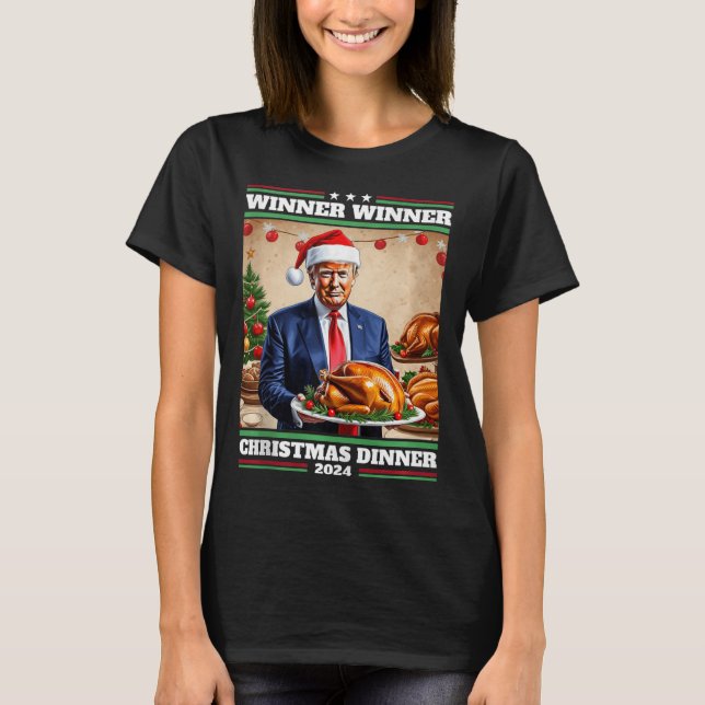 Camiseta Cena de Navidades ganadores de Trump graciosos (Anverso)