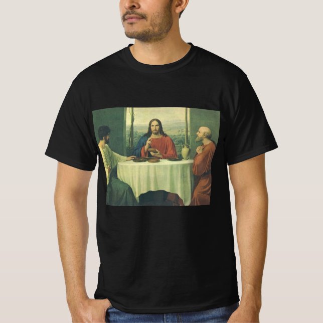 Camiseta Cena de Vintage en Emmaus con Jesucristo (Anverso)