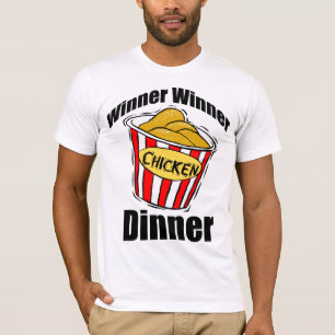 Camiseta cena del pollo del ganador del ganador