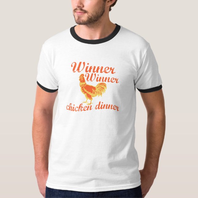 Camiseta Cena del pollo del ganador del ganador (Anverso)