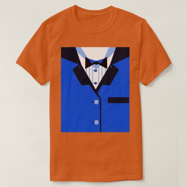 Camiseta Cena divertida de Tuxedo Chaqueta Blue Black Bowti (Diseño del anverso)