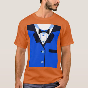 Camiseta Cena divertida de Tuxedo Chaqueta Blue Black Bowti