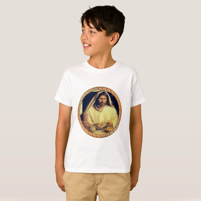 Camiseta Cena divina: Rompiendo pan con Jesús (Anverso completo)
