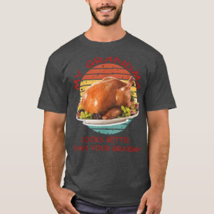 Camiseta Cena en el Día de Turquía Mi abuela cocina mejor q