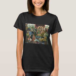 Camiseta Cena familiar vintage en un restaurante con una má