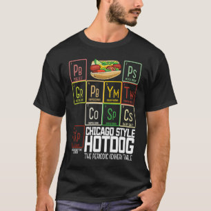 Camiseta Cena periódica de perro caliente estilo Chicago