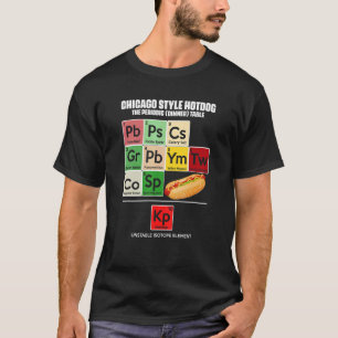Camiseta Cena periódica de perro caliente estilo Chicago