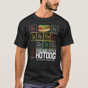 Camiseta Cena periódica de perro caliente estilo Chicago