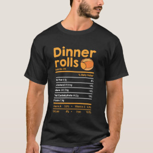 Camiseta Cena Rolls Nutrición Hecho Comida Acción de Gracia