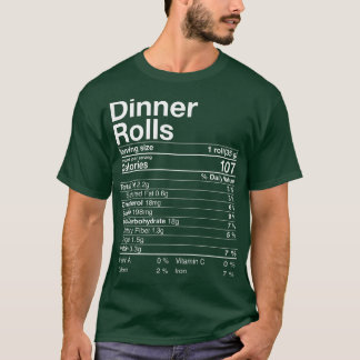 Camiseta Cena Rolls Nutrición Hechos Regalos de Acción de G