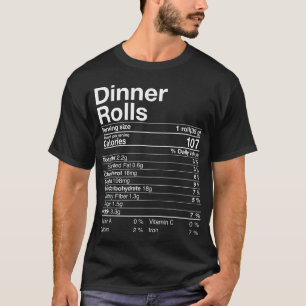 Camiseta Cena Rolls Nutrición Hechos Regalos de Acción de G