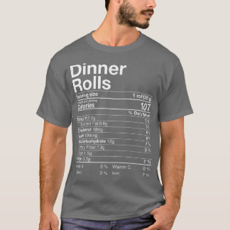 Camiseta Cena Rolls Nutrición Hechos Regalos de Acción de G